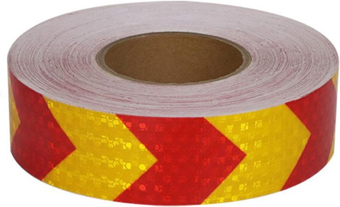 Caution Tape, 2 Inch X 164 Feet Outdoor High Visibility Safety Tape, Heavy Duty Reflector Tape for Stairs, Hazard Warning, Parking, Trucks, Auto Signs(Red/Yellow)
