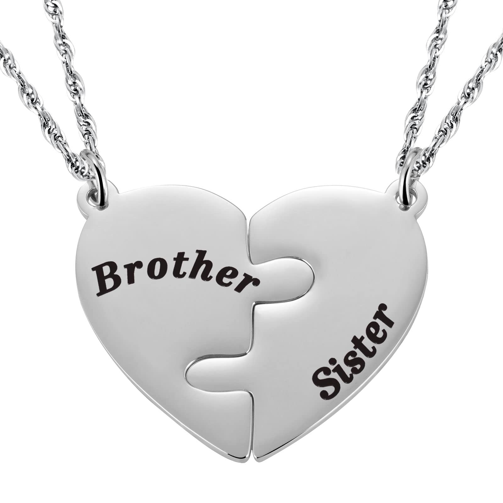 Ralukiia Mother &amp; Son Heart Matching Necklace Set - Graduation, Birthday Jewelry