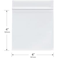 Vista 2 de plymor 4" x 4," 4 mil Heavy Duty Plástico Reclosable Bolsas de cierre, 100