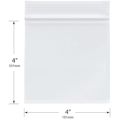 Miniatura 2 de plymor 4" x 4," 4 mil Heavy Duty Plástico Reclosable Bolsas de cierre, 100