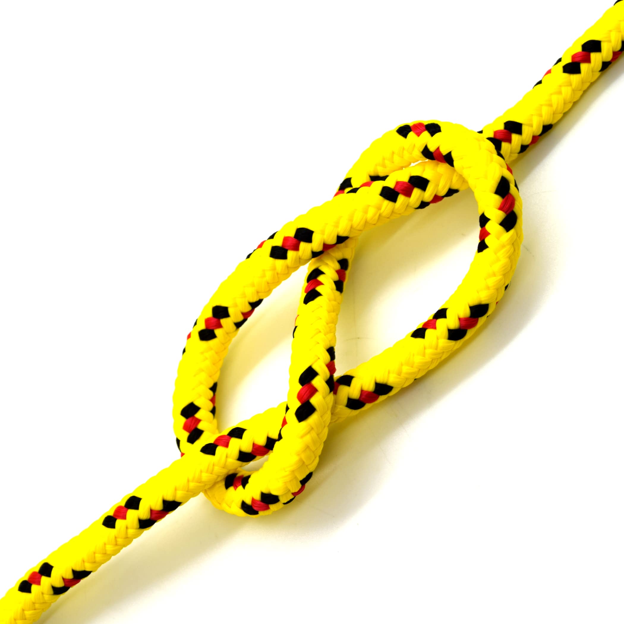 Yellow & Red Polypropylene Rope, Solid Braided Poly Rope Cord Twine for Boat Yacht Dock Line Camping Washing Line (10 mm x 10 metres / 32.8 ft)