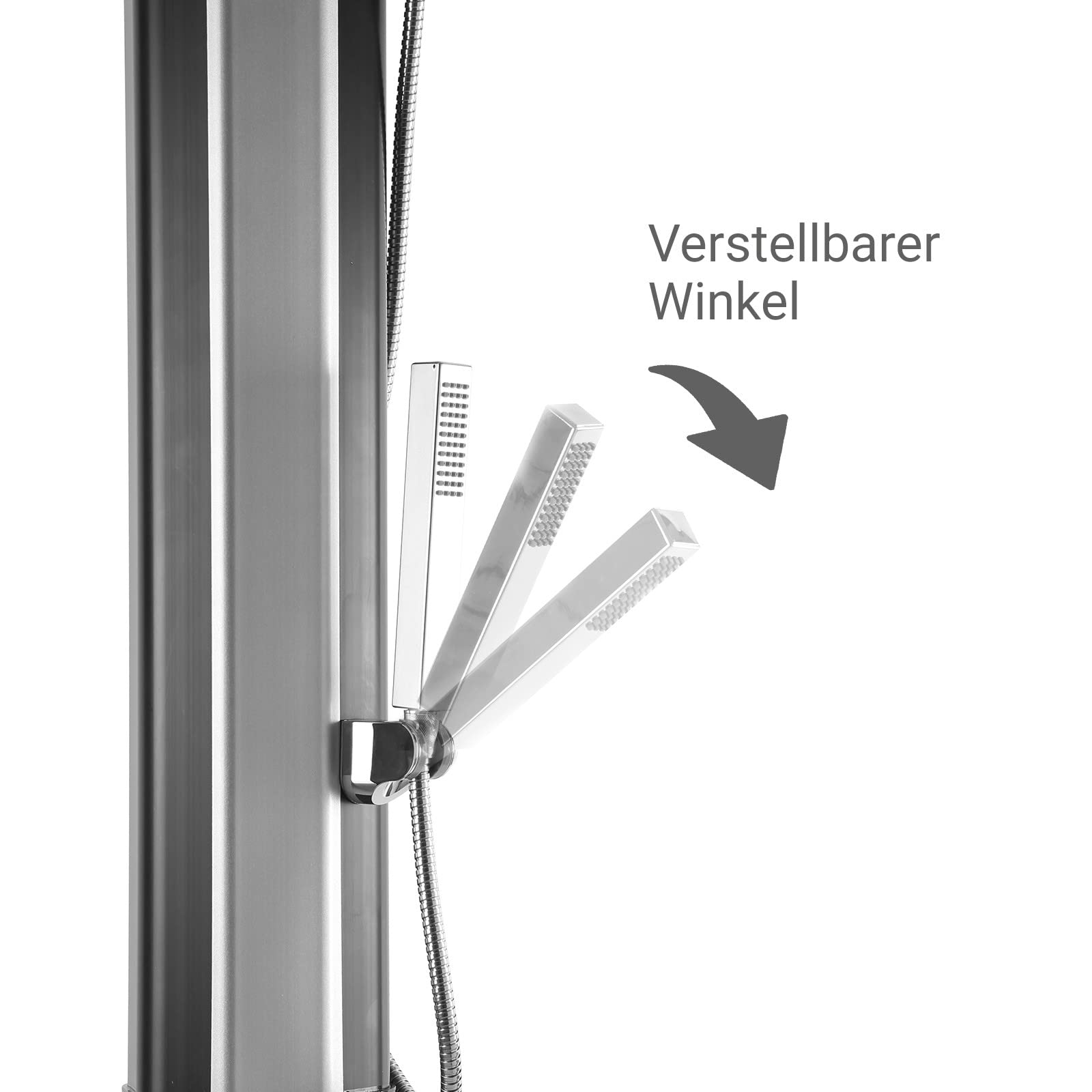 Solardusche Gartendusche mit Handbrause XXL Edelstahl Duschkopf Fußdusche Mischarmatur Wasserhahn 37 Liter Campingdusche Aussendusche kaltes und warmes Wasser German Quality
