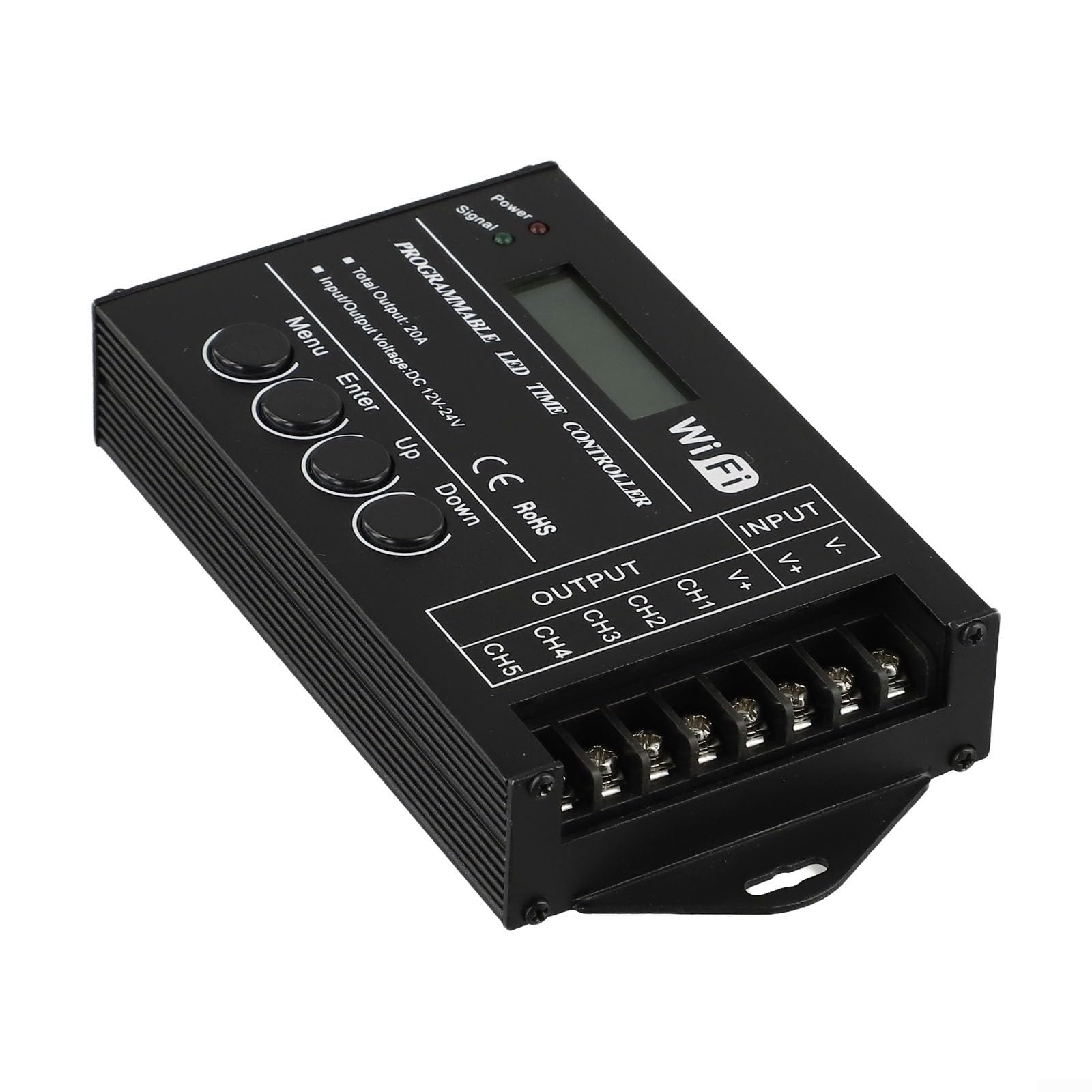 TC421 Controlador programable de temporizador LED de 5 canales RGB regulador de luz para módulos de tira DC12-24V sistema de programación con control de aplicación para cultivo de plantas y