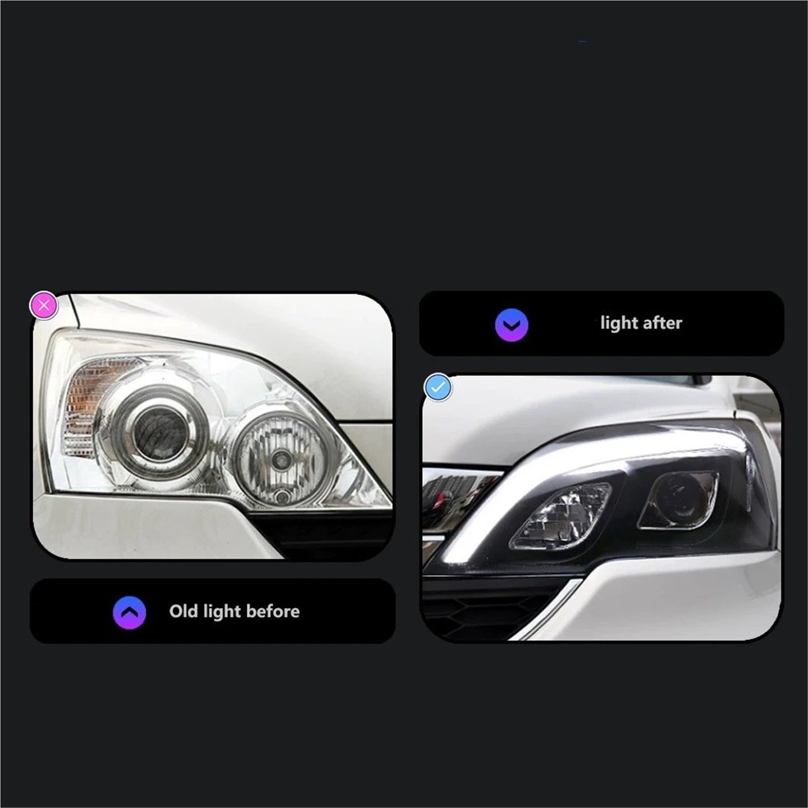 Faro Anteriore per Auto 2007-2011 Fari CRV DRL Indicatore di direzione Buon Fascio Angel Eye Lente proiettore Faro Anteriore Gruppo Faro Auto