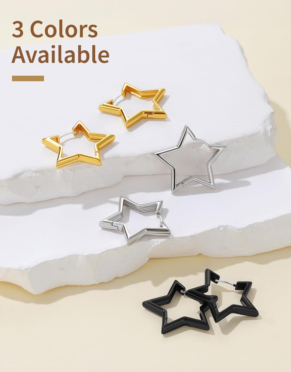 FindChic Hypoallergenic Small Star/Heart/Spike/Square Huggie Earrings for Women 14K Gold/Platinum Plated Cute Hoop Earrings Jewelry Gift for Her, with Gift Box - Image 7