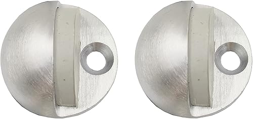 HARDWOOD HSC204-US26D - Tope de techo de latón macizo de perfil bajo, 1.9in de diámetro x 0,14 pulgadas de altura con parachoques de goma, cromo