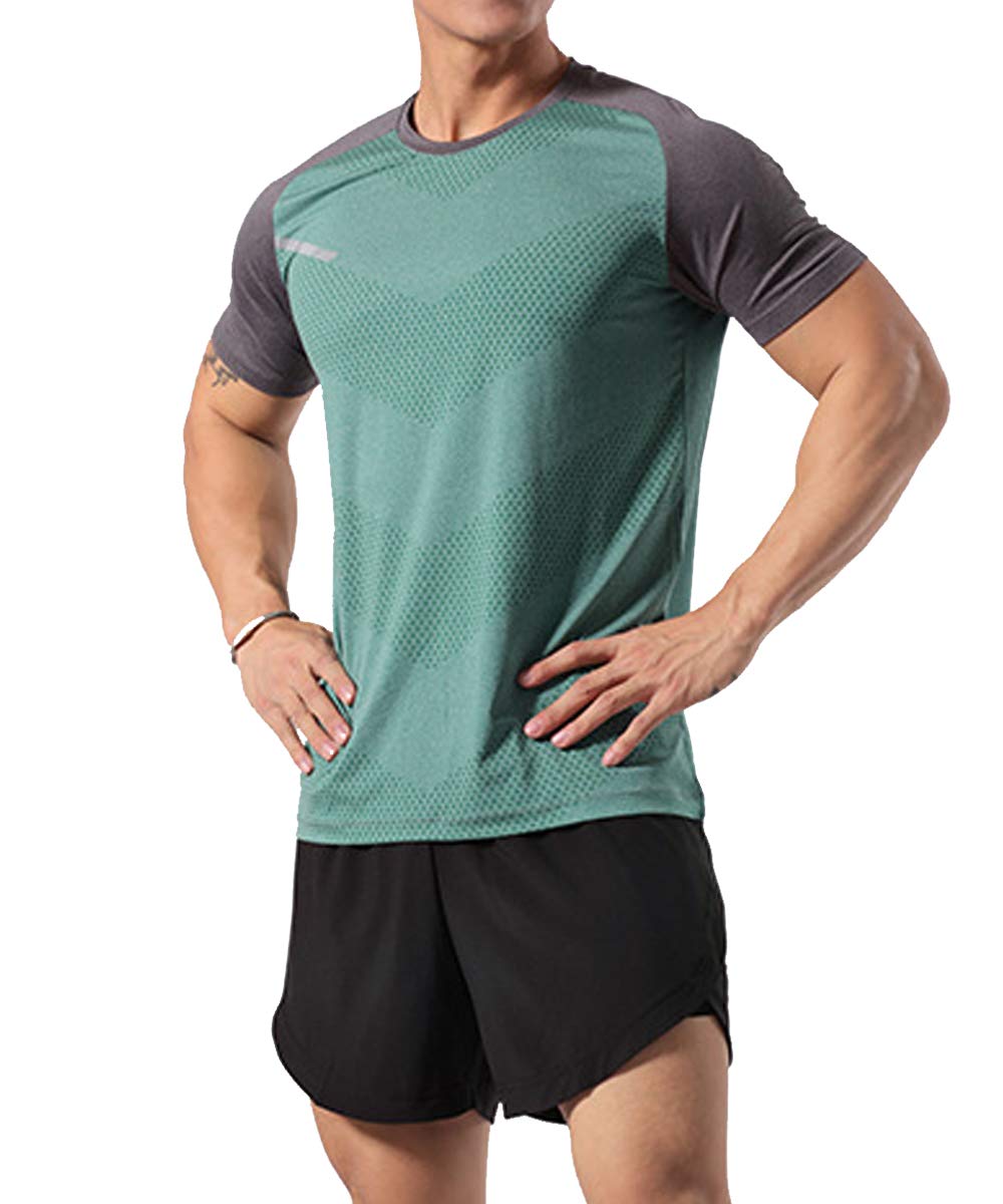 Gymape Men's Green Athletic Workout Tank Tops Breathable Comfortable Muscle Running Shirts Training Quick Dry Gym Activewear M