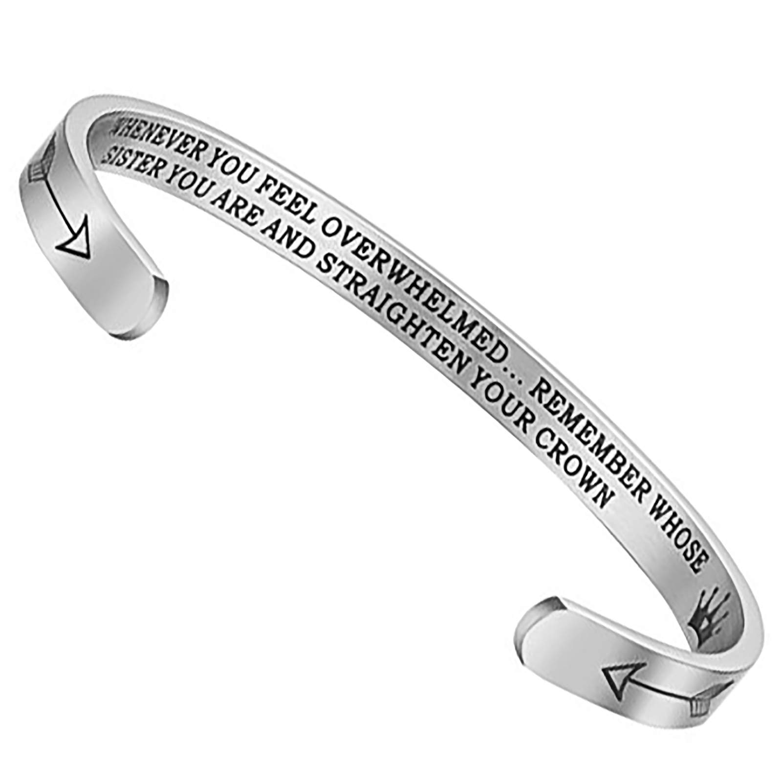 GleamartInspirational Cuff Keep Going Bracelet Inner Engraved Silver