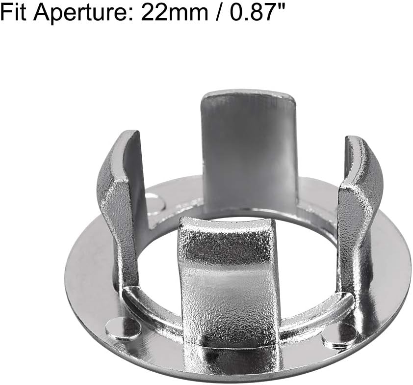 uxcell Sink Overflow Covers Bathroom Kitchen Basin Trim Round Hole Caps Insert Spares Silver Tone 10 Pcs
