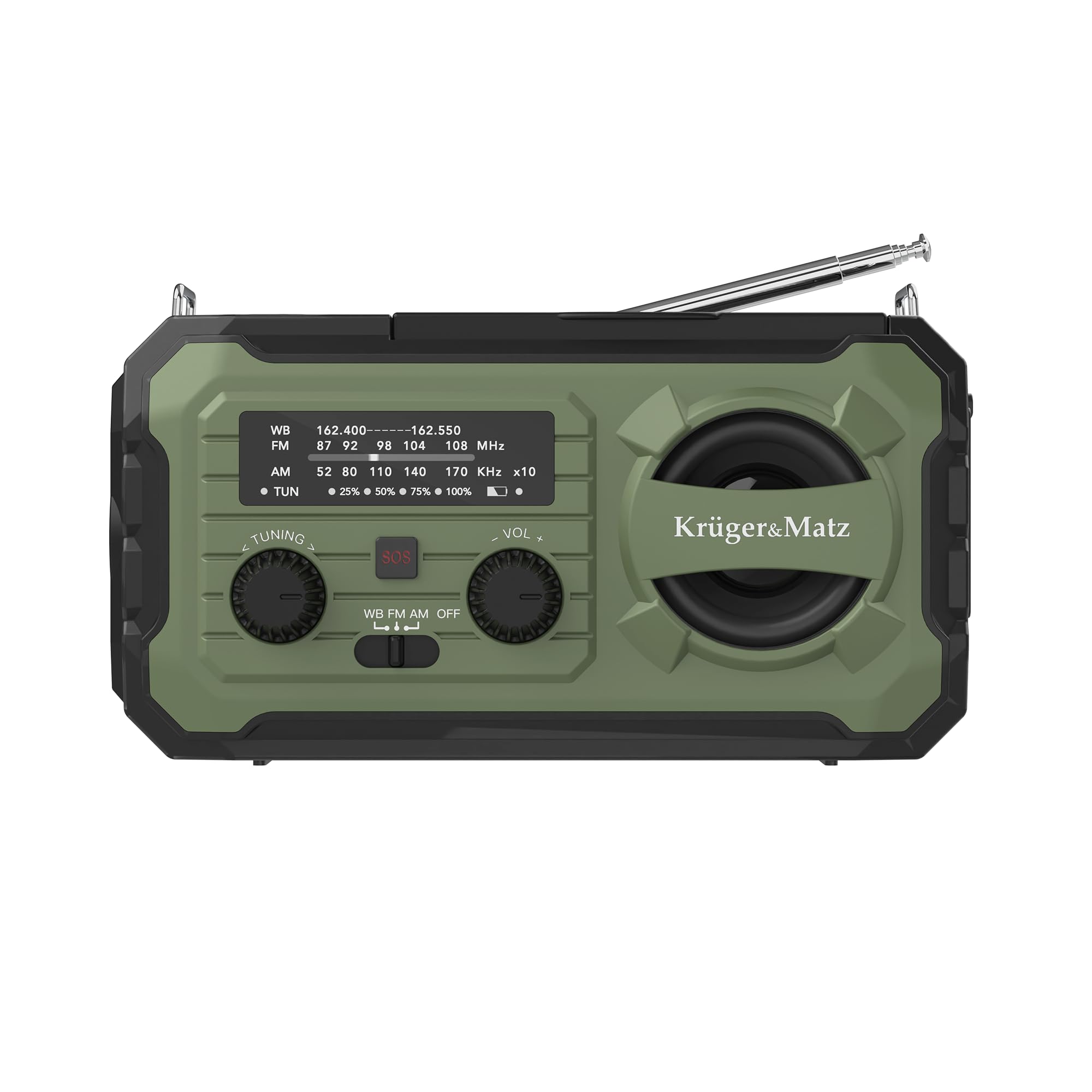 Radio solarne przenośne SOS powerbank 10000mAh latarka dynamo Kruger&Matz
