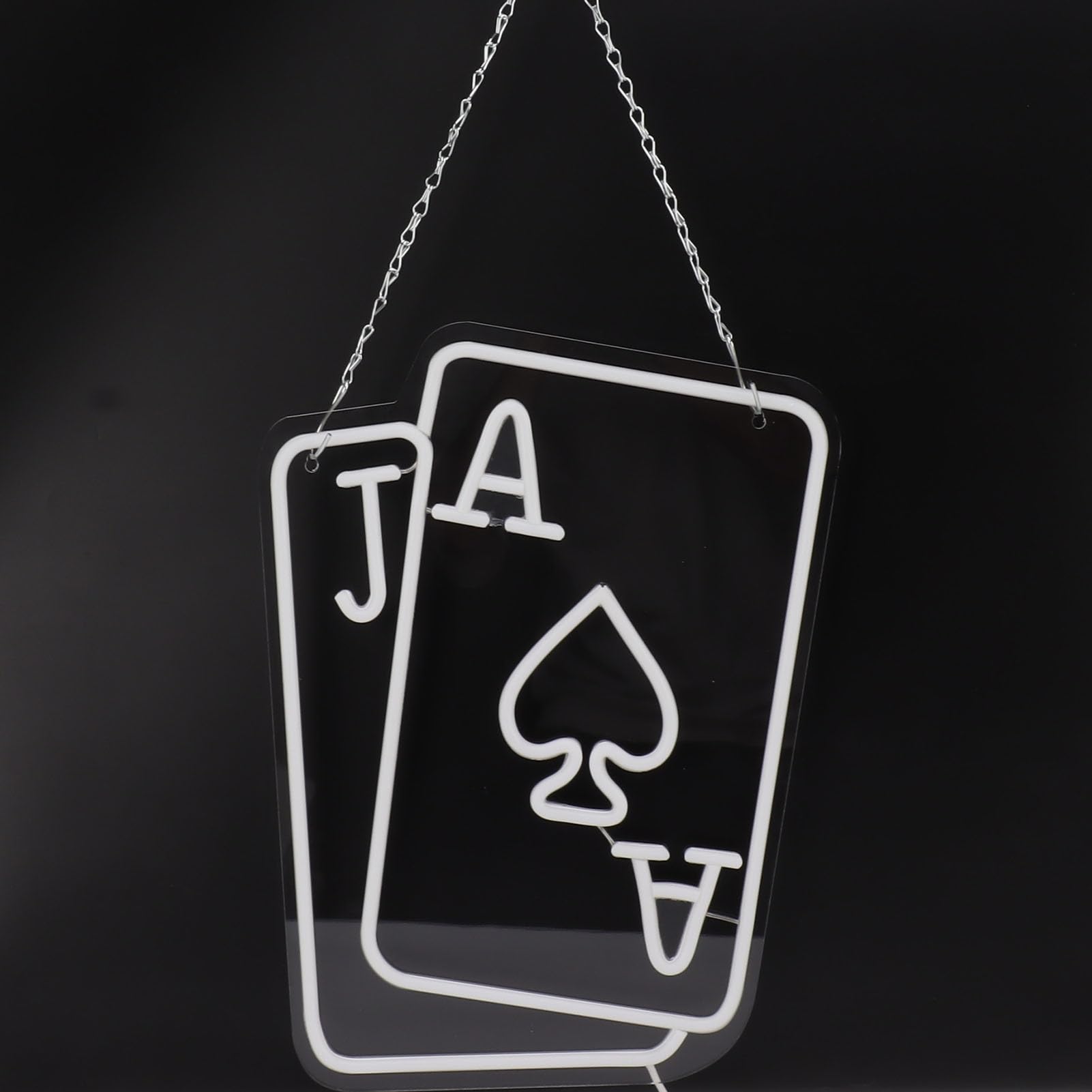Insegne al Neon a LED per Poker Decorazione da Parete Attraente e alla Moda per Sala Giochi e Casinò J Poker per Decorazioni per Feste di Compleanno Materiale Acrilico