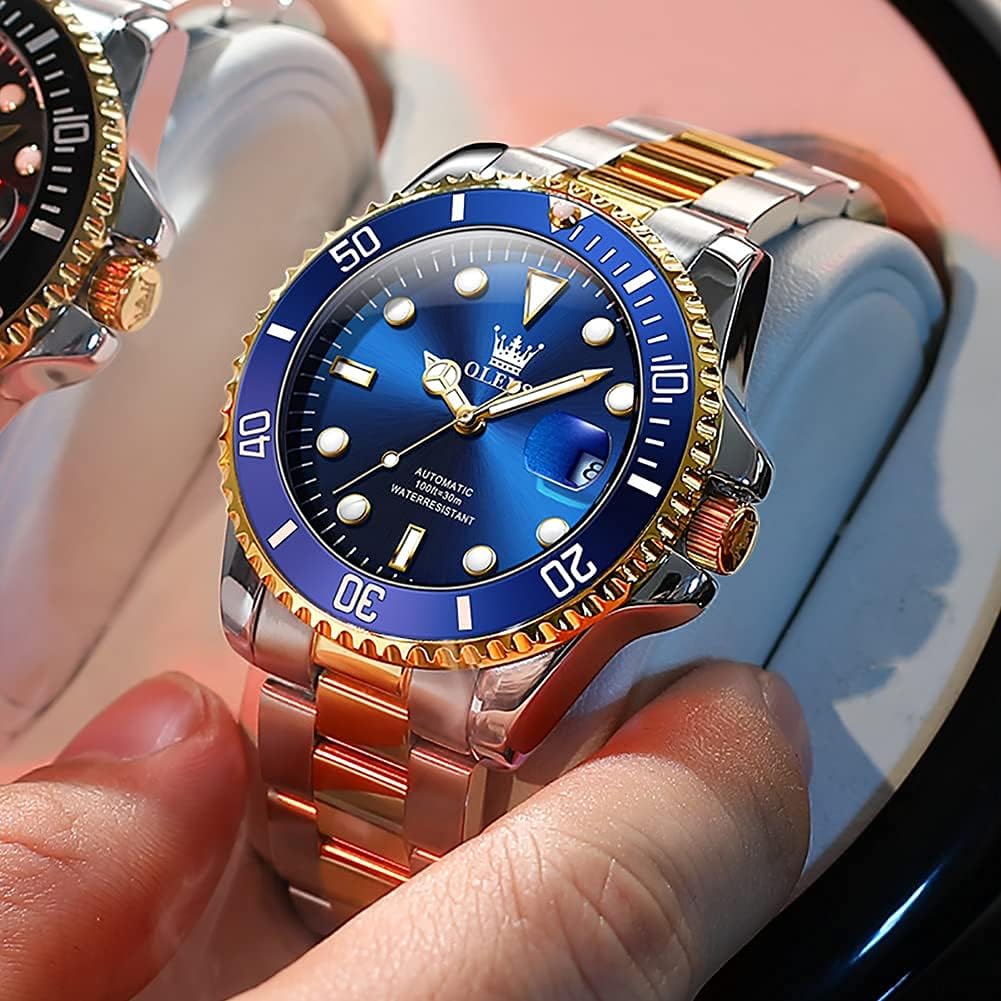 OLEVS Men Automatic Mechanical Watches Self Winding Luxury Stainless Steel Men Watch No Battery - Image 3