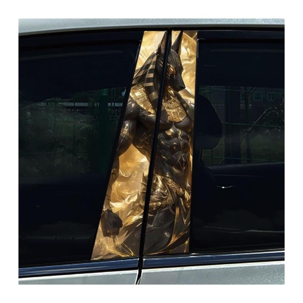 Body Parts 2PCS Strong and Fierce Wolf Auto B-Pillar Stickers Car Center Column Waterproof Decals(B)