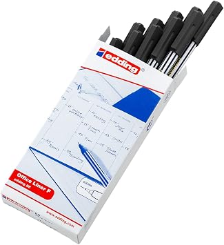 edding 88 Office Liner F Pen - Black (Pack of 10)