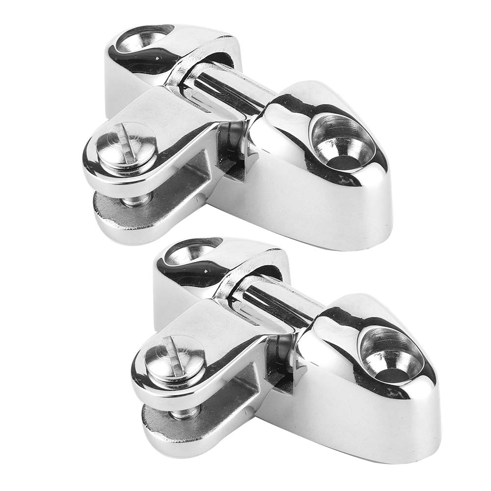 2 Stück Boot Oben Bimini Deck Scharnier Drehbar Seitlich Montiert Edelstahl mit Schrauben Gummipad Marine Yacht Hardware Zubehör