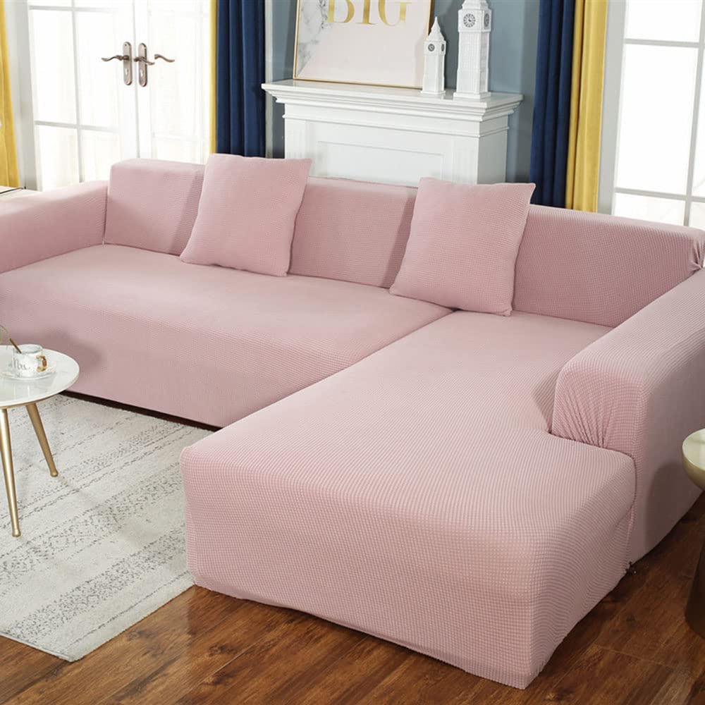 Housse de canapé d'angle d'angle extensible et antidérapante | Lot de 2 protections 3 places