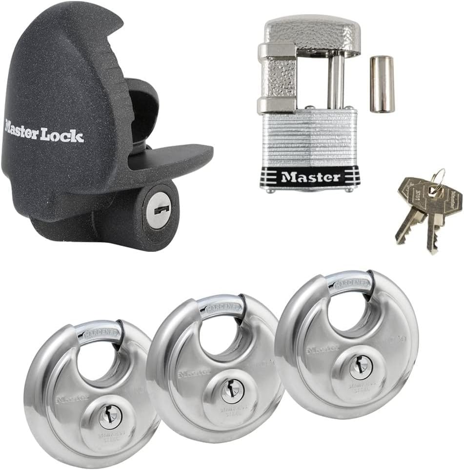 Master Lock - 5 Trailer Locks Keyed Alike w/ 10 Keys, #5KA-37940-37
