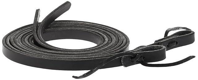 Weaver Cuero Negro Cuero Split Rein, 5/8" x 7 pies, Negro