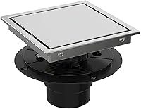 Vista 13 de Desagüe de ducha cuadrado de 4 pulgadas con brida, kit de drenaje de suelo de ducha de azulejos dorados cepillados, acero inoxidable 304, rejilla