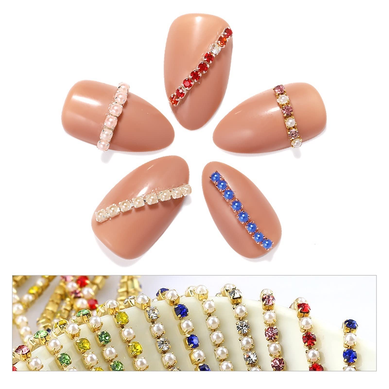 ACiyD Strassband Perlen-Strasskette 2/10 Yards/Rolle Kristallglas SS6/2 mm goldene Basis Cup geschlossene Ketten Bekleidung Nähstil DIY Strasskette zum Basteln (Rosa 2 mm 10 Yards)