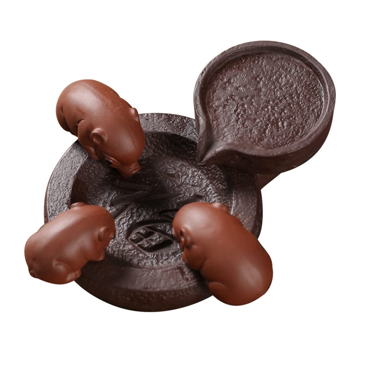 Lucky Fortune Purple Clay Tea Pet Little Pig Chinese Handicrafts Kung Fu Drink Water Pig Tea Ornaments Home Decor Tea Accessories