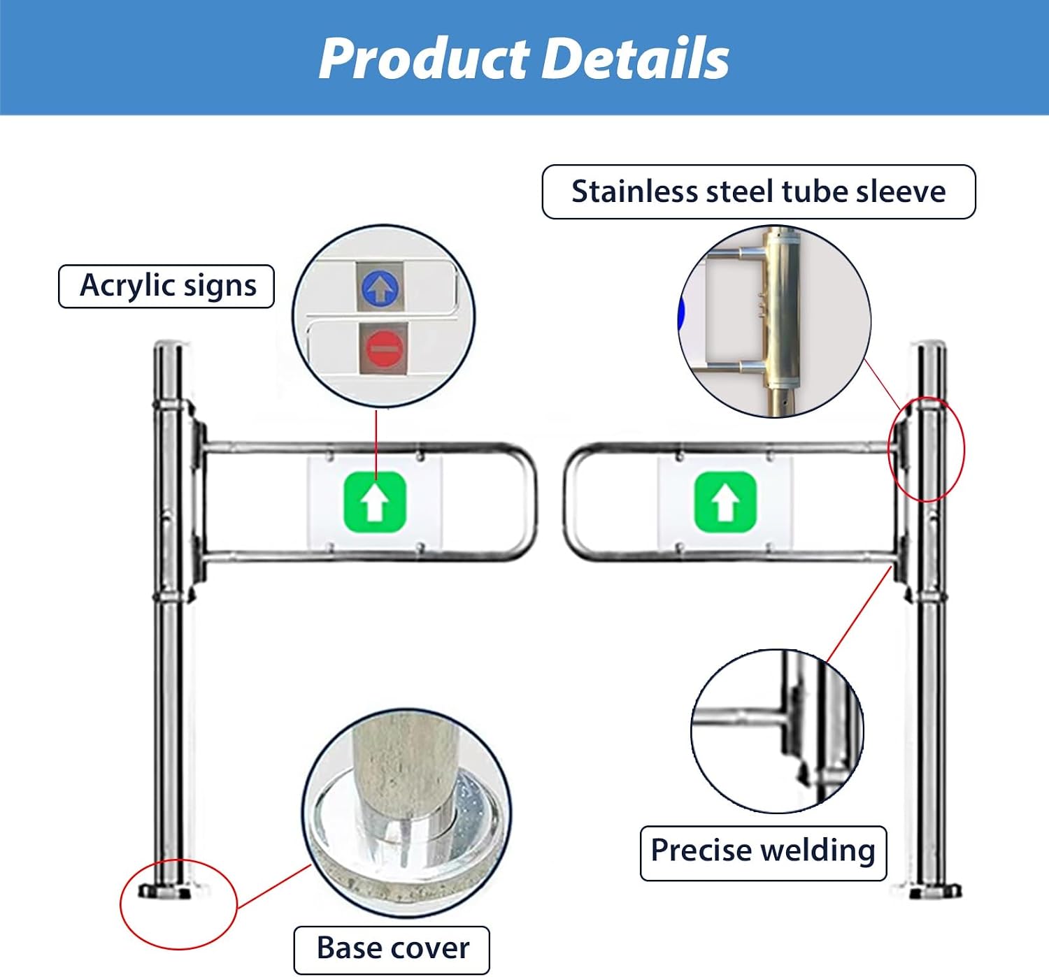 Market Swing Gate for Doorway, Automatic Cng One Way Gate Entrance Safe Door, Fac Aisle/Scenic Areas Passa BER Doors Latch(W 120cm(47in)) image 2
