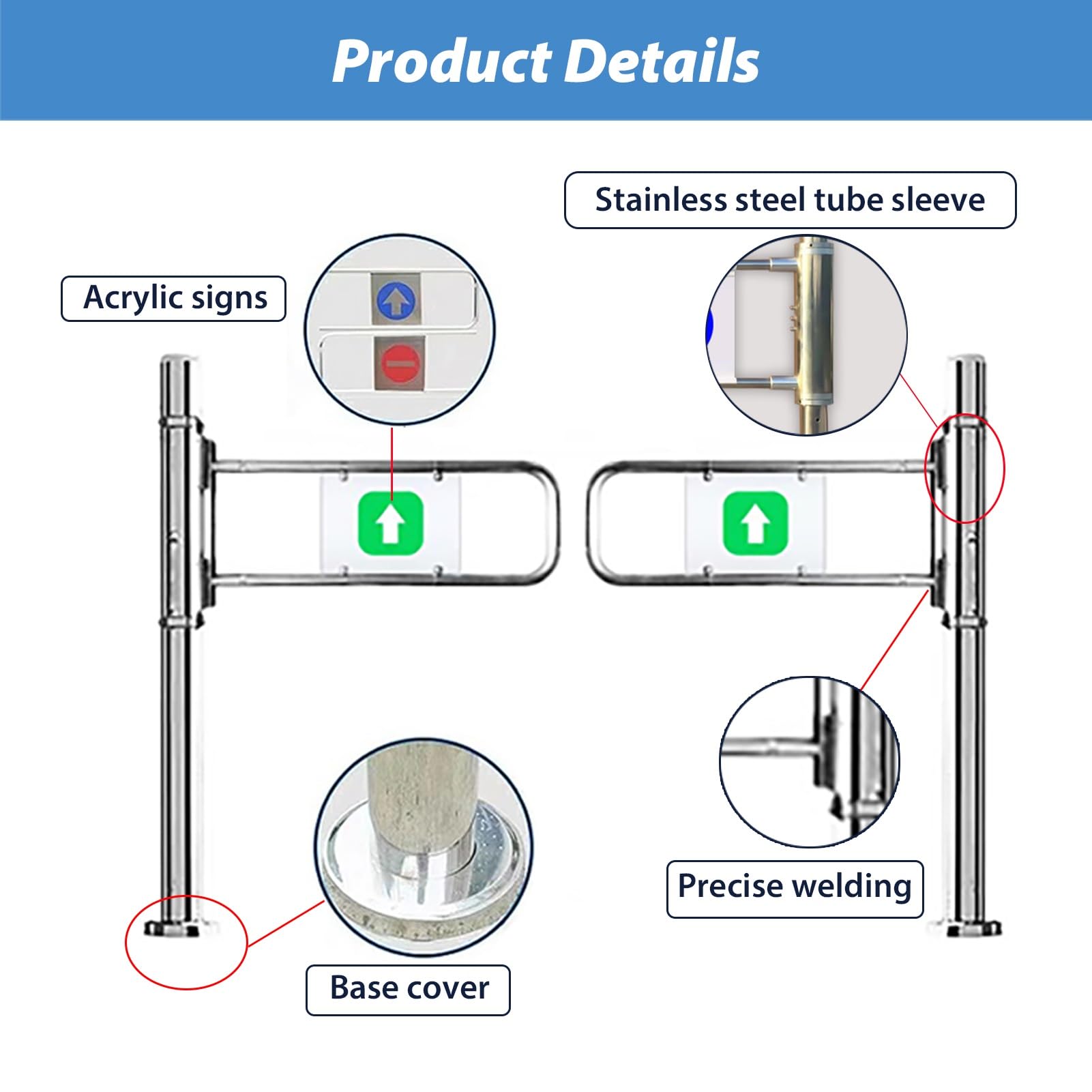Puerta oscilante de seguridad industrial resistente con resorte, puerta manual de cierre automático unidireccional para un acceso seguro de peatones en supermercados y almacenes