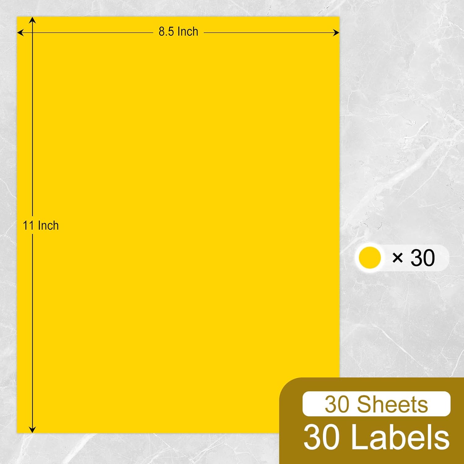 L LIKED 30 Fluorescent Yellow Full-Sheet Labels, 8-1/2" x 11" Neon Colored Self Adhesive Labels for Laser & Inkjet Printers - 30 Sheets - Image 2