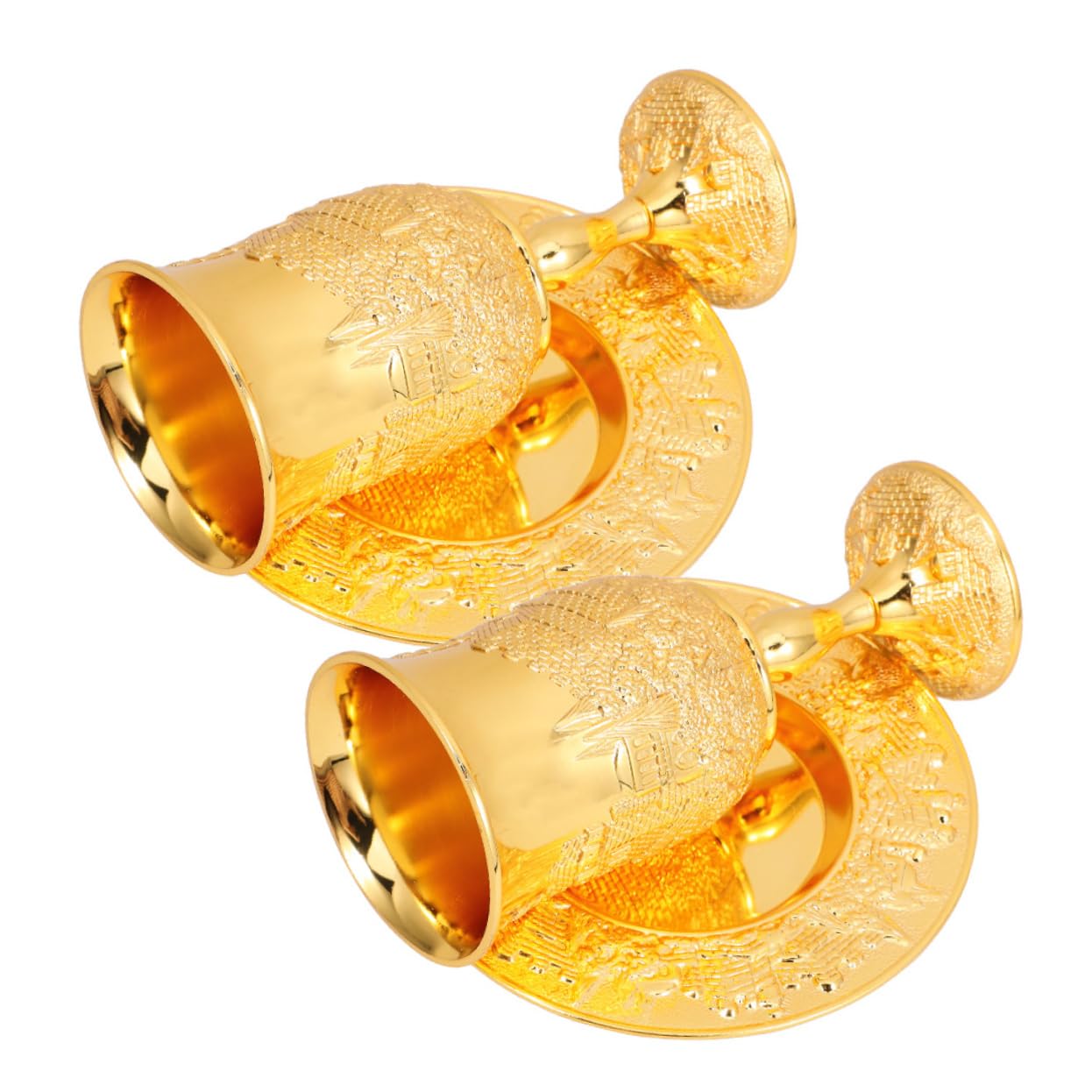 Coupe à vin juive de Shabbat iplusmile avec plateau assorti en relief vintage, lot de 2 ensembles