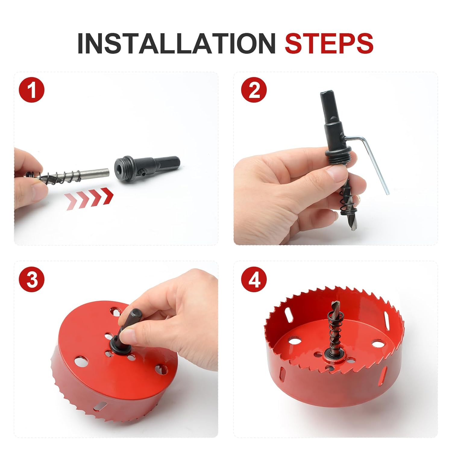 2-11/16" (68mm) Bi-Metal M42 High Speed Steel Hole Saw with Pilot Drill Bit, Smooth Cutting Edge for PVC, Drywall, Wood, Plastic, Gypsum Board, Rubber, Thin Metal