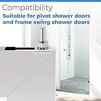 Vista 7 de Piezas de pasador de pivote para puerta de ducha con tuerca hexagonal y arandela, reemplazo de pivote de acero inoxidable para puertas de ducha