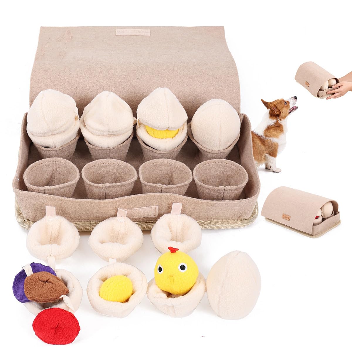 犬知育玩具 犬おもちゃ 卵ケース ノーズワーク 音出る おやつ隠し ペット用品 ストレス解消 運動不足 家の破壊防止対策