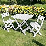 Dmora Outdoor-Set bestehend aus: 2 Stühlen und 1 Tisch, Made in Italy, Farbe weiß