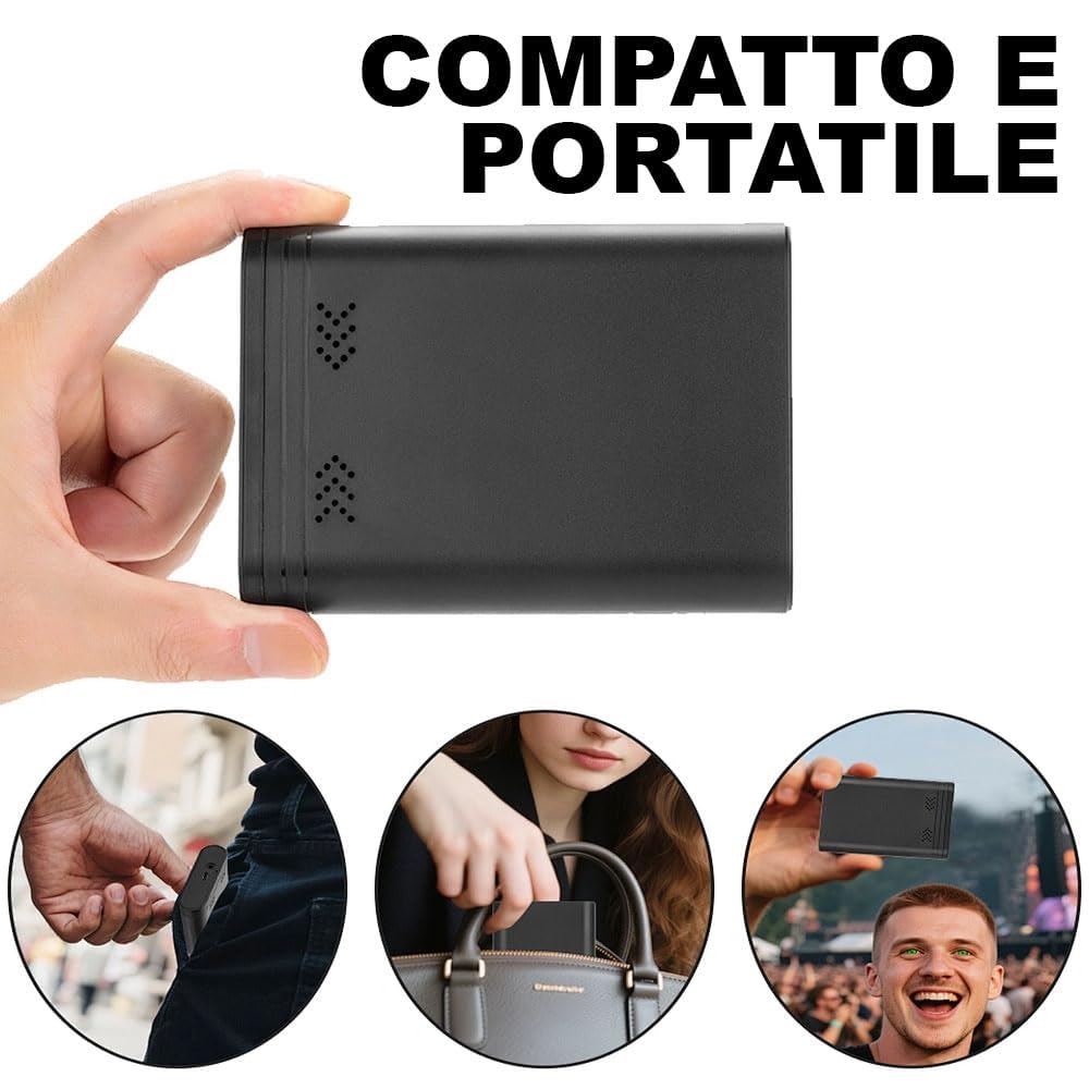 Microspia Antifurto Audio Wi-Fi con Microfono Esterno Rimovibile – Mini Registratore Magnetico – Registratore Vocale Digitale Professionale – Autonomia Fino a 12 Mesi (KANT 3000 POWER)
