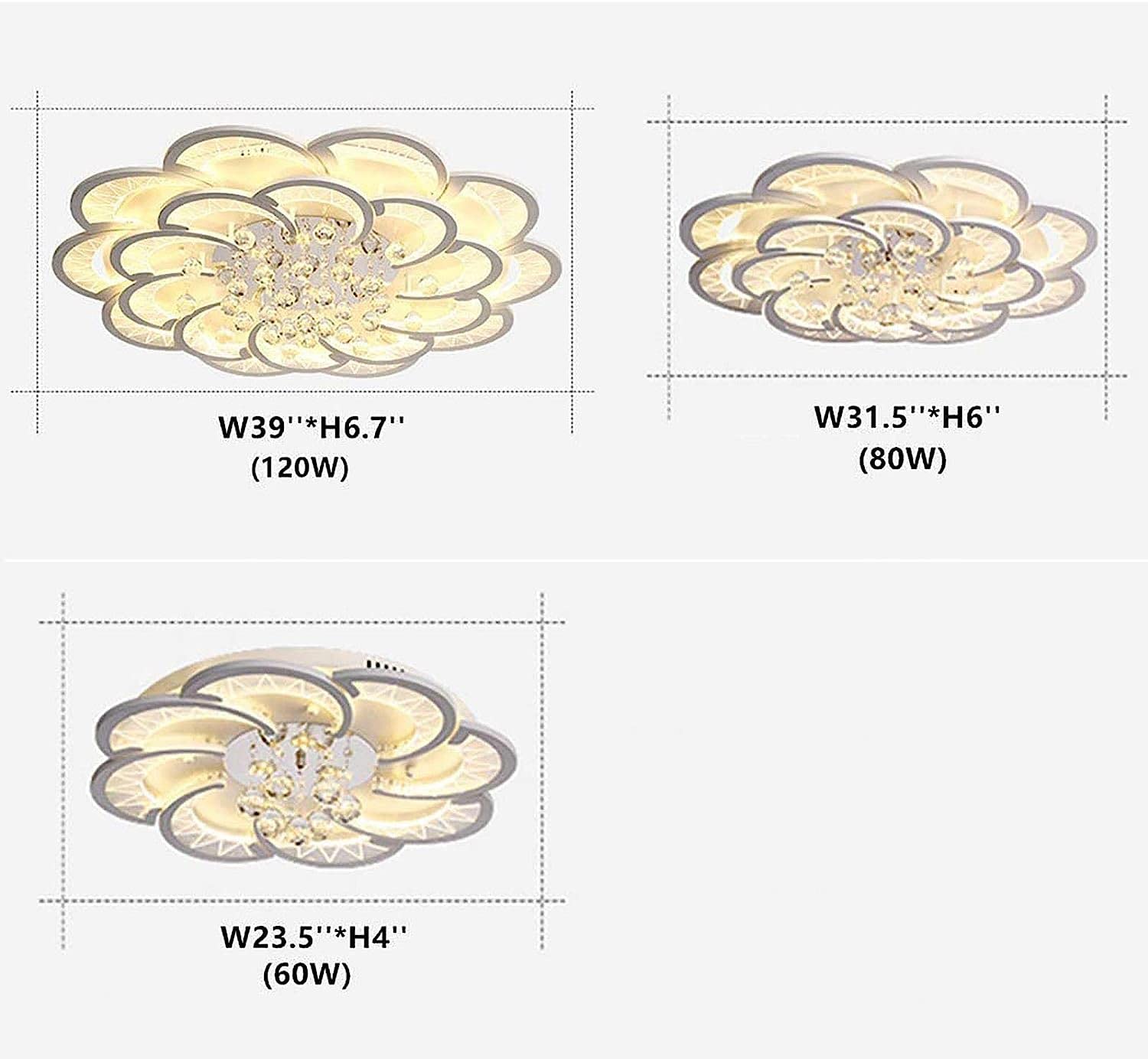 Lampade acriliche da Incasso Vicino al soffitto, Luce Calda per Soggiorno e Camera da Letto, Lampada da soffitto a LED, lampadario di Cristallo per Camera da Letto, Lampada da Incasso a Form
