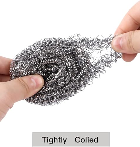 Miniatura 3 de 12 almohadillas de lana de acero para limpiar platos, sartenes, ollas, hornos, parrillas, fregaderos de acero inoxidable para cocina, paquete de 12