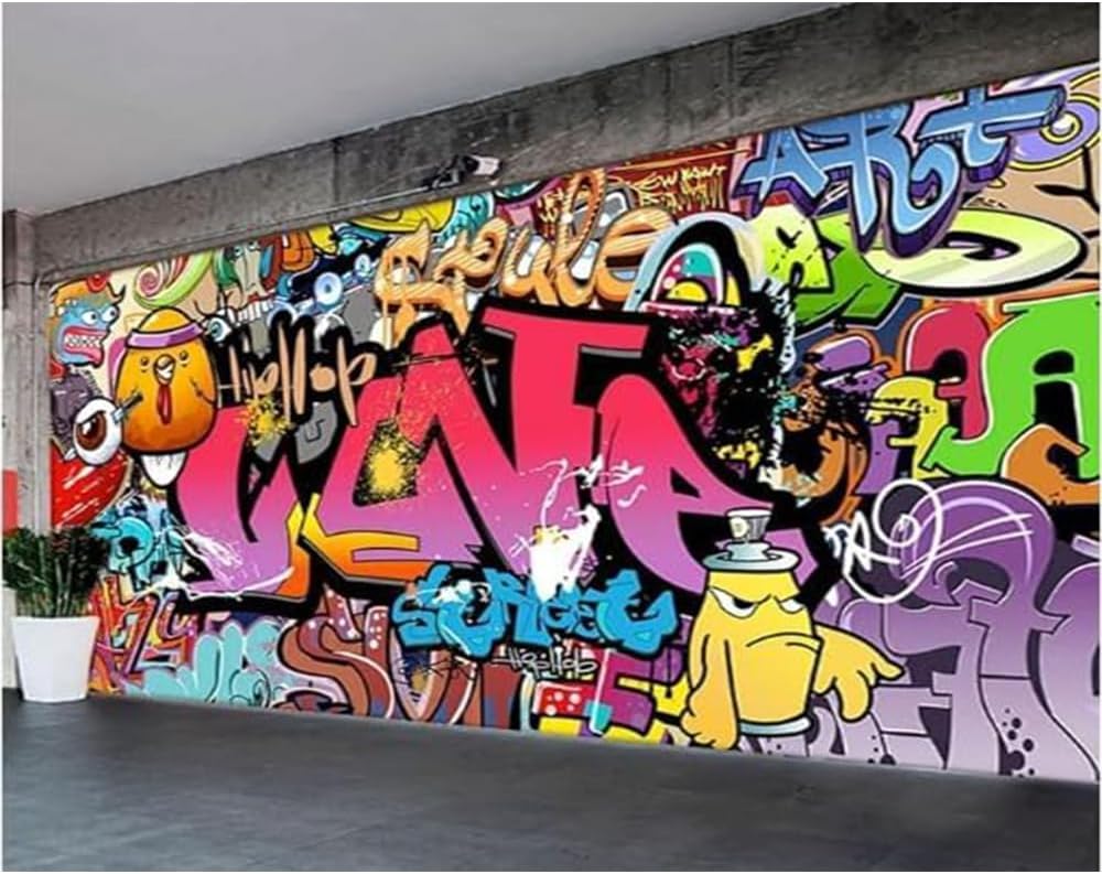 Custom Peel and Stick 3D Graffiti Wall Mural for Bedroom, Cafe, Bar - European Kids Wallpaper