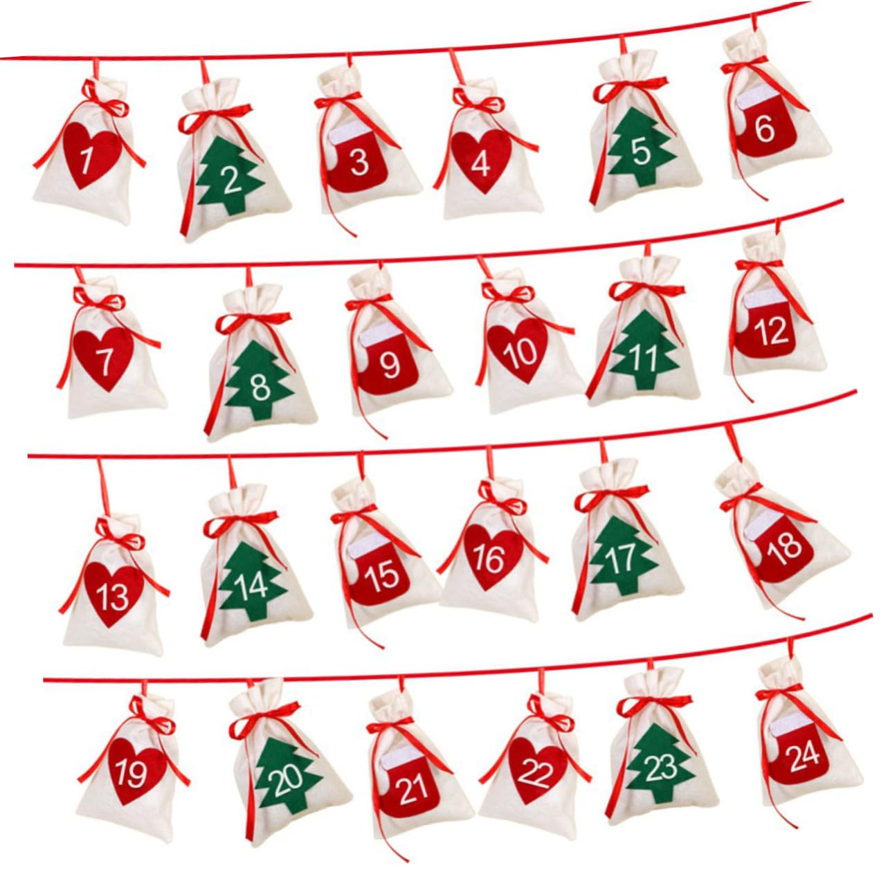 MAGICLULU 3 Set Calendario Ghirlanda Di Natale Appesa Calendario Dellavvento Capodanno Borsa Decorazione Per Feste Di Natale Giocattoli Ragazzi E Ragazze Presente 12 Pezzi * 3