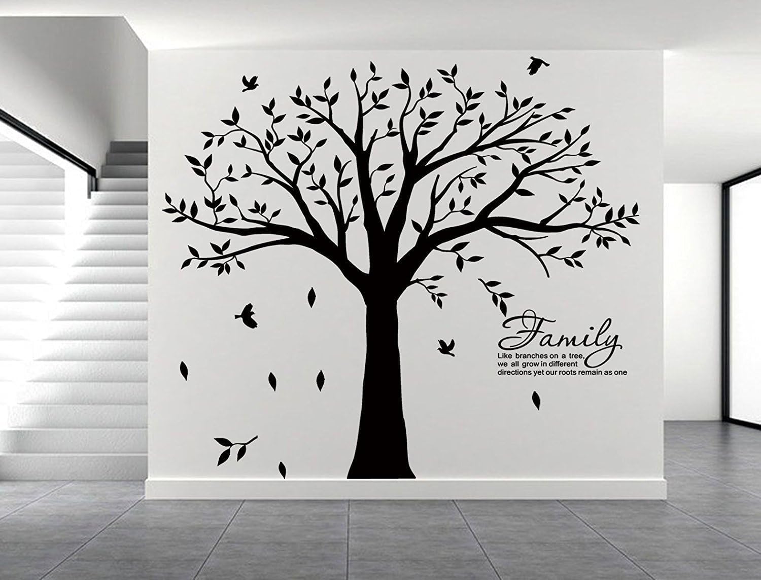 LSKOO Family Tree Wall Decal with Family-Like Branches - Wall Sticks Decoration for Living Room (Black)