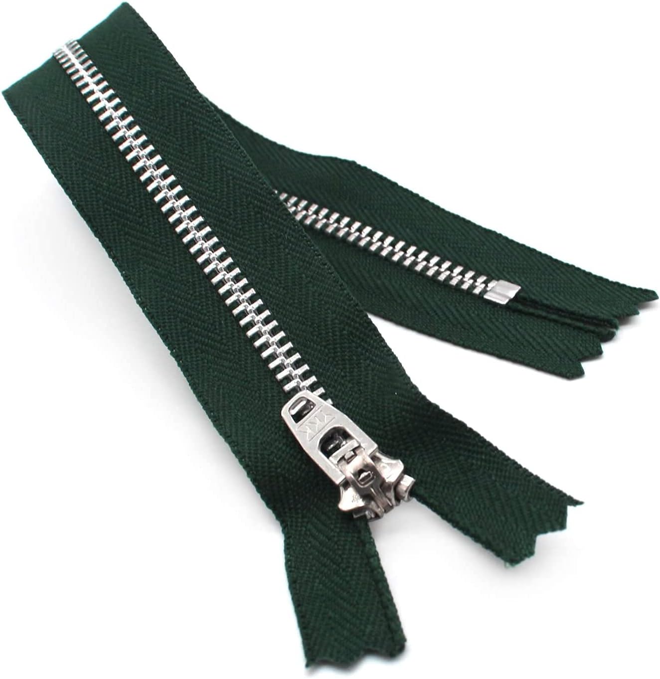 #4.5 Aluminum Jeans/Pants Hemlock Green Medium Weight YKK Zippers - Color: Hemlock Green #890 - Choose Your Length - Made in The United States (1 Zipper Per Pack) (4" Inches)