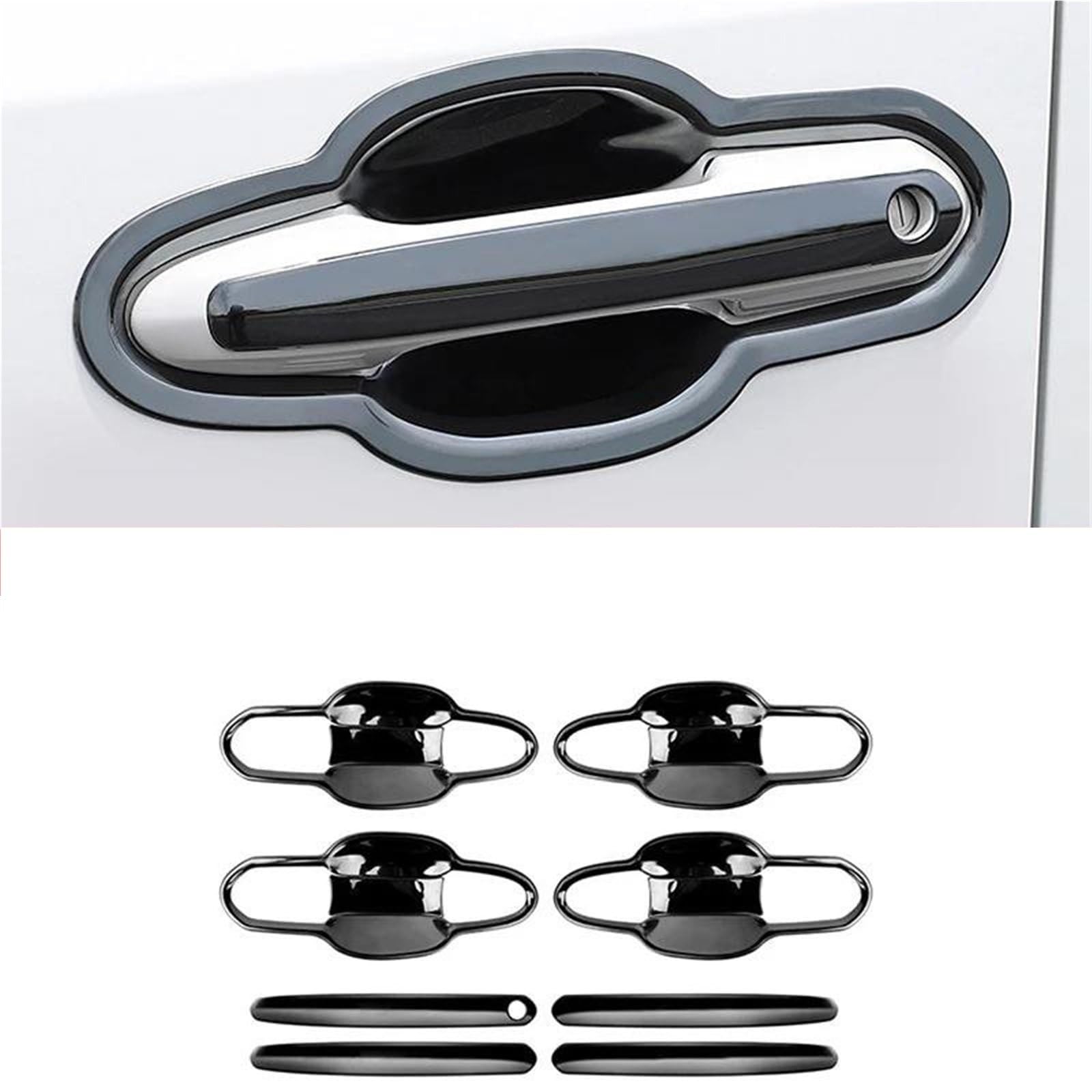 Noheeu Style 3 Car Exterior Door Handle Cover Sticker Decorative Lock For Toyota Rav4 Xa50 2019-2024(Style 3)