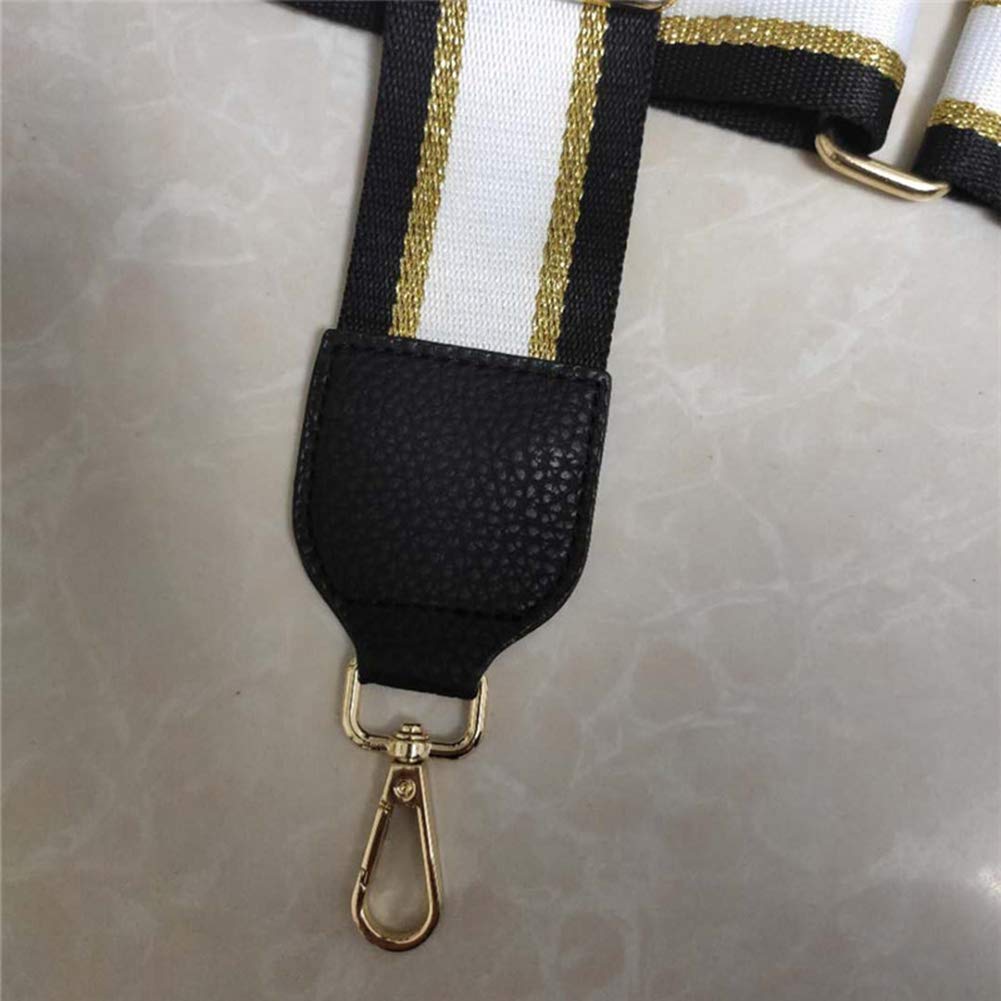Asudaro, tracolla da donna, larghezza 5 cm, tracolla con 2 moschettoni, cinghia di ricambio regolabile, 120 cm, colore nero