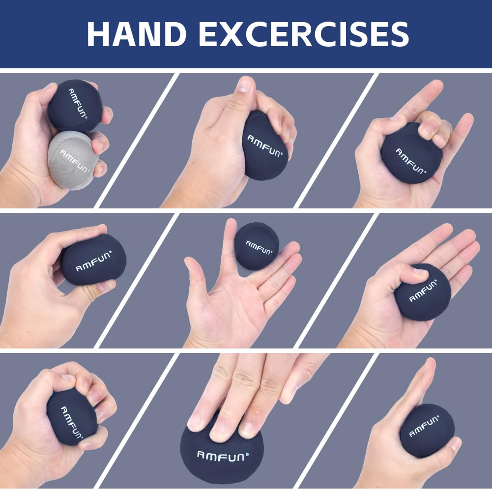 AMFUN Pallina Antistress Mano, Terapia Palline Palla per Riabilitazione, Terapeutiche Spremere Palle Dito Grip Uovo Gelper Riabilitazione Fisioterapia Esercizi