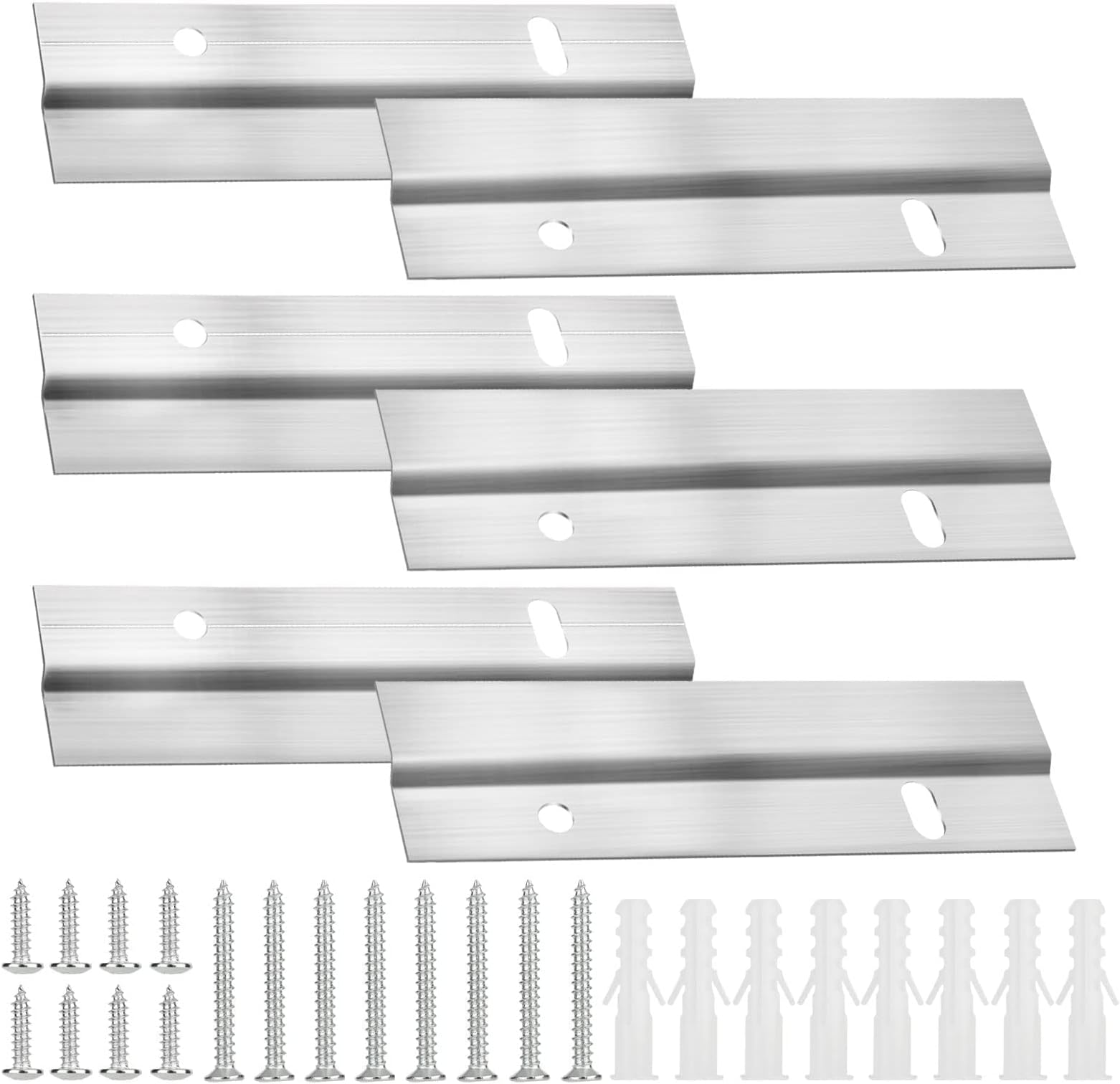 LinkstyleZ Clamps for Hanging, Pack of 6 Heavy Duty Suspension System, French Rails Picture Hangers, Interlocking Photo Frame Hooks for Pictures and Mirrors, Artwork, Frames (10 cm)