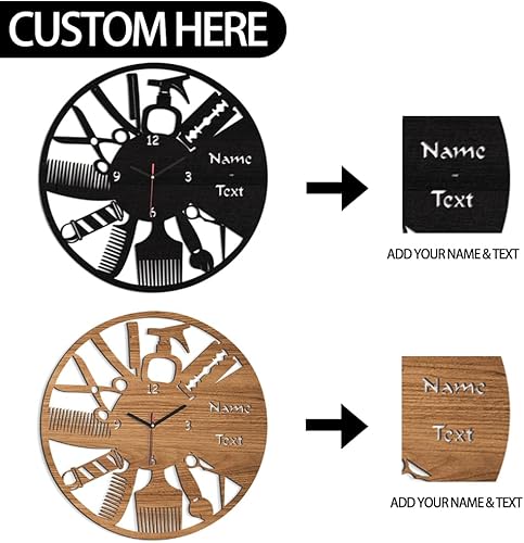 Miniatura 6 de AIFLM Reloj de pared personalizado para peluquería, diseño 4, unisex, reloj, 12 pulgadas