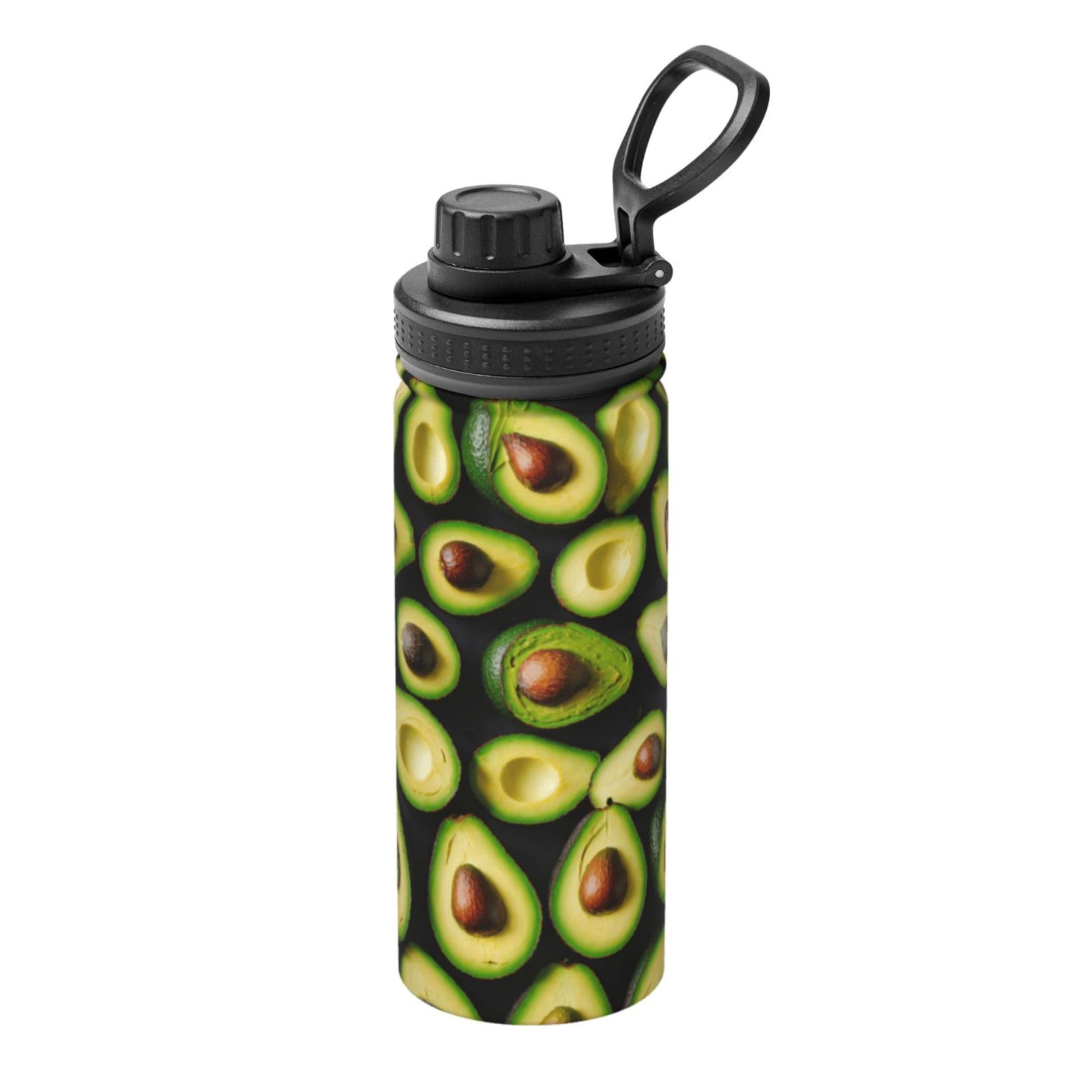 Kfjghhl Insulated Stainless Avocado Pattern Steel Water Bottle For Sport Gym Travel Leak Camping Hiking Hydration