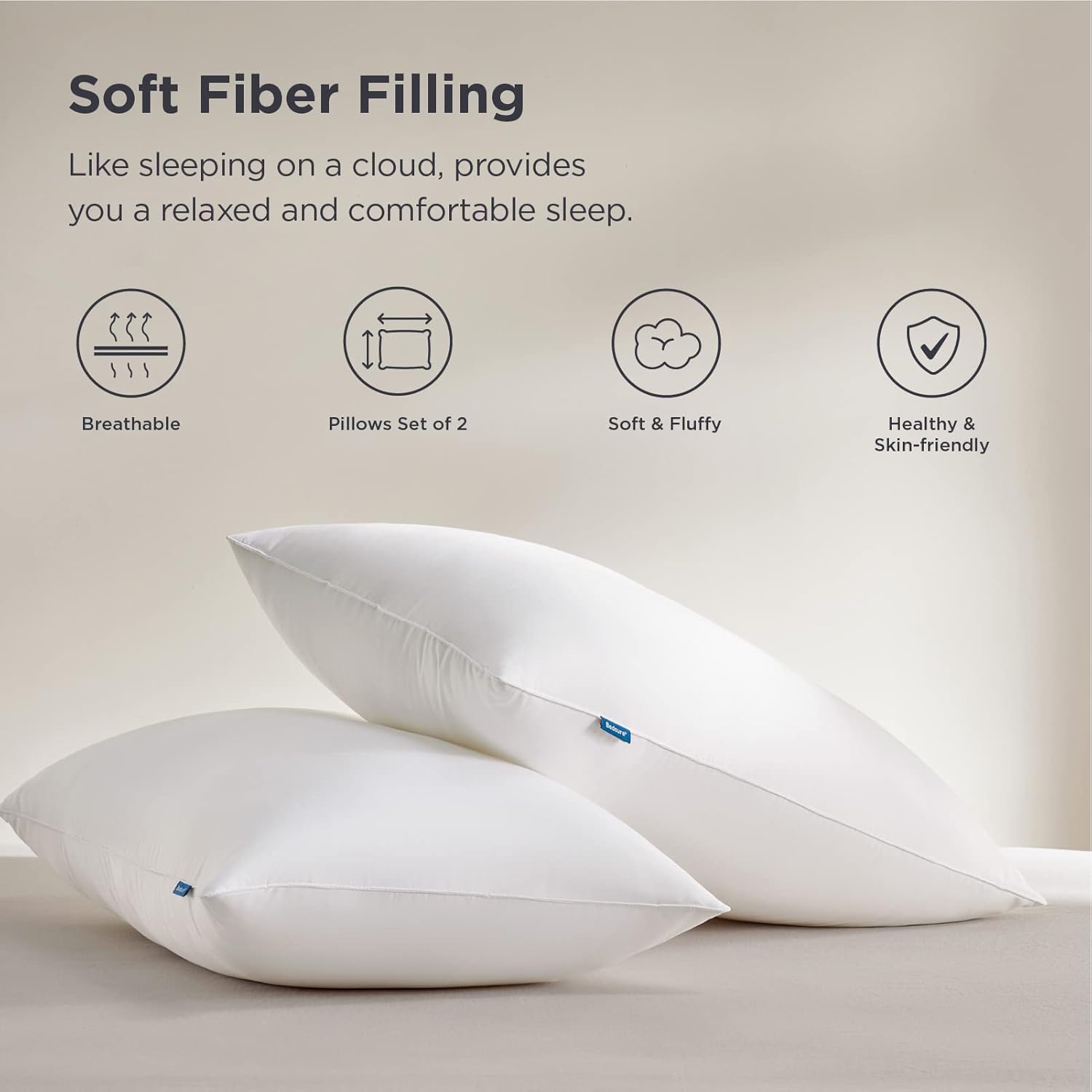 Bedsure Pillows Queen Size Set of 2 - Hotel Pillows for Sleeping Queen Size- Soft Bed Queen Pillows 2 Pack for Side and Back Sleepers (20x30 inches) : Home & Kitchen