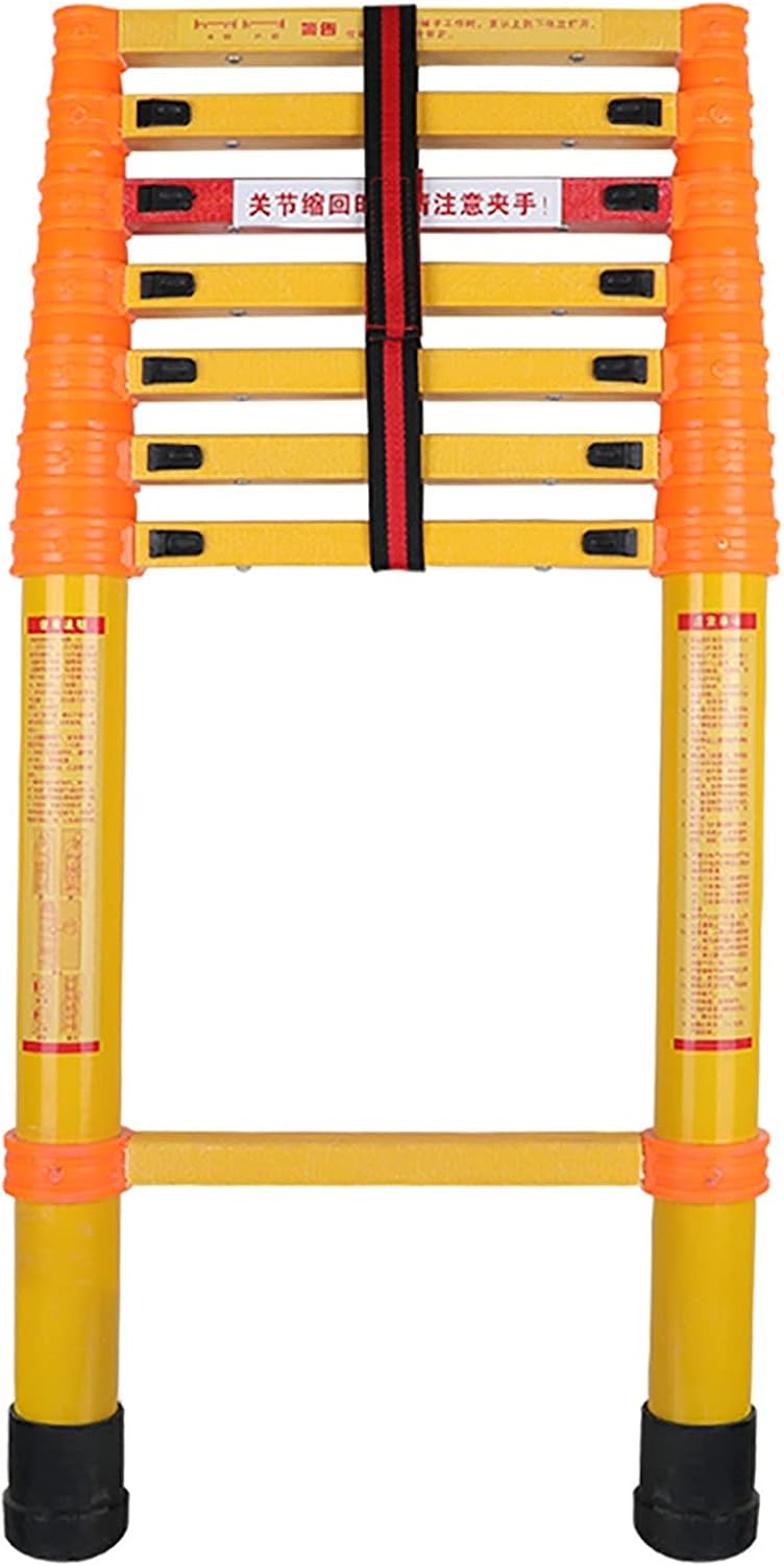 Fiberglass Telescoping Ladder Non Conductive, Anti-Pinch Heavy Duty Folding Telescopic Extension Ladders for Outdoor Building & Rooftops (Size : 2M/6.5ft) Star of Light