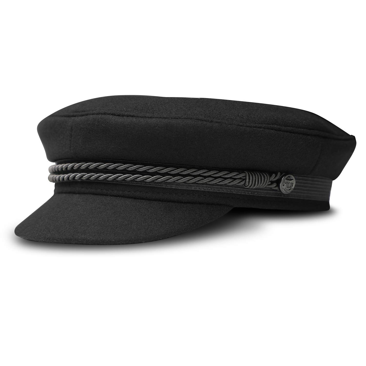 fiebig Gorra Elbsegler para Hombre y Mujer | Sombrero de capitán de línea clásica | Gorra de Tela Marinera Tradicional | Gorra con Visera, cordón, Botones de Ancla y Emblema