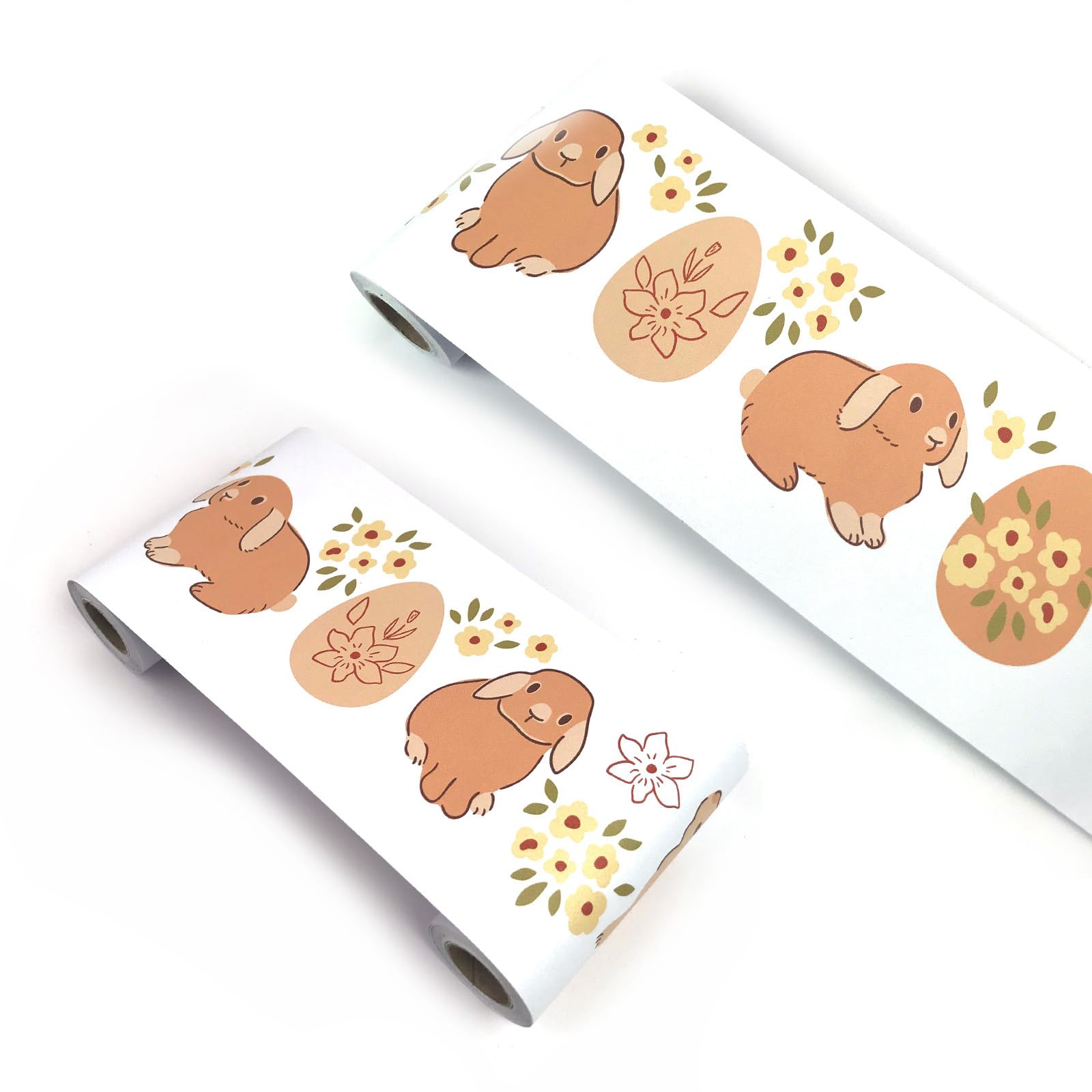 VisitRyl self Adhesive Wallpaper Border wall Tiles Decorative, Peel and Stick wall Border Bathroom Stickers Cartoon Children's RoomOrange Rabbit YX121 12cm X 1000cm